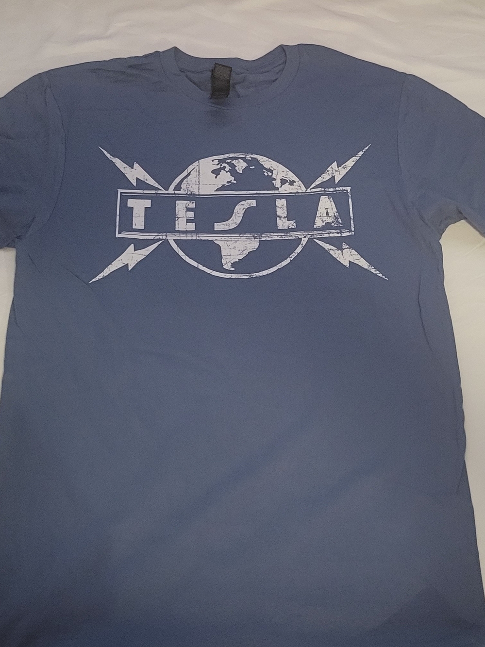 H&M Blue Tesla Logo Short Sleeve Tee